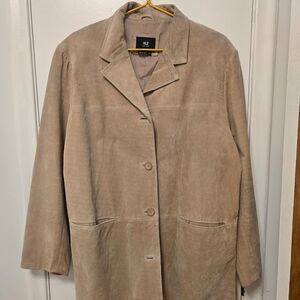 Suede leather jacket Caramel color womans size XL